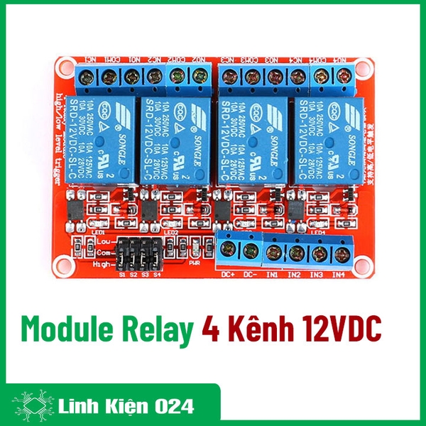 Module Relay 4 Kênh 12VDC H/L (K4A8)