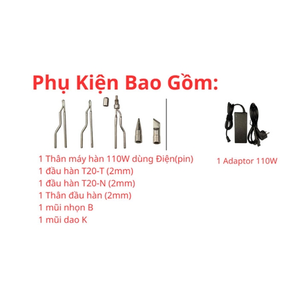 Mỏ hàn xung thông minh 110W dùng Nguồn Bản Tiêu Chuẩn ( Full bộ Kèm Nguồn )