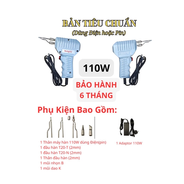 Mỏ hàn xung thông minh 110W dùng Nguồn Bản Tiêu Chuẩn ( Full bộ Kèm Nguồn )