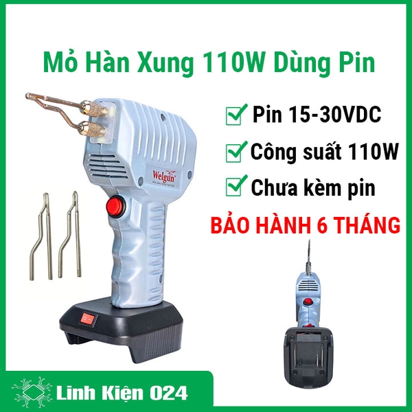 Mỏ hàn xung thông minh 110W dùng pin, gia nhiệt nhanh không độ trễ, hàn liên tục đến 10 phút |Welgun (Chưa Bao Gồm Pin)