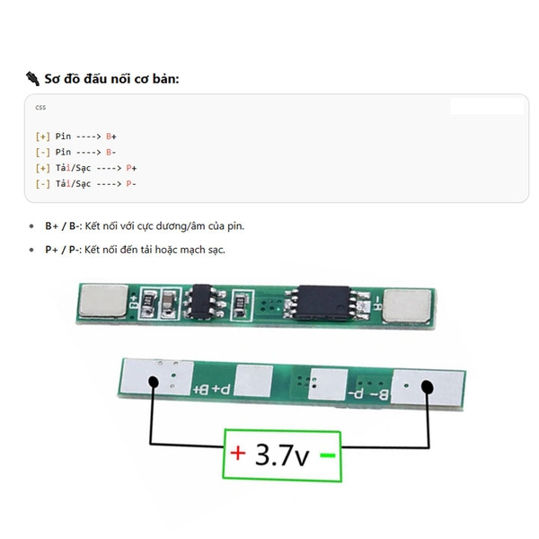 Module Bảo Vệ Quá Dòng Quá Áp Pin 18650 1S 5A (K2I13-1)