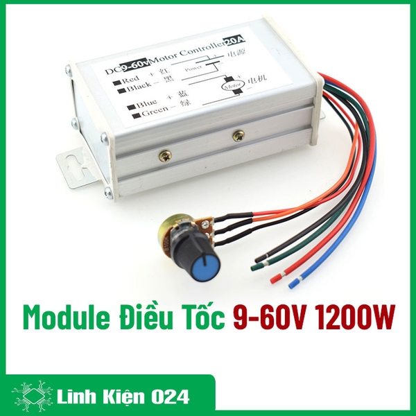 Module Điều Khiển Tốc Độ Động Cơ DC PWM 9-60V 20A 1200W 25Khz (K4C12)