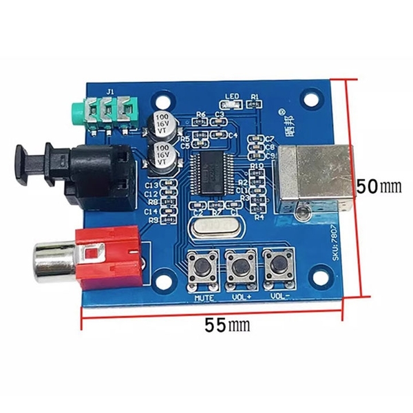 Module Giải Mã Card Âm Thanh PCM2704 USB (k5e5)