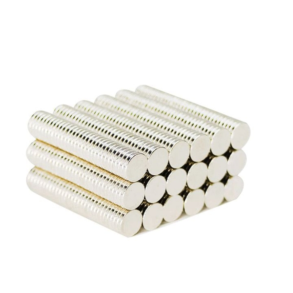 Nam Châm Đất Hiếm Loại Tròn 8x5mm Mạ Niken Lực Từ N35 Cực Mạnh