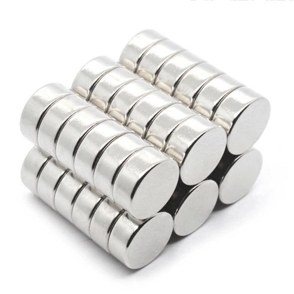 Nam Châm Đất Hiếm Loại Tròn 8x5mm Mạ Niken Lực Từ N35 Cực Mạnh
