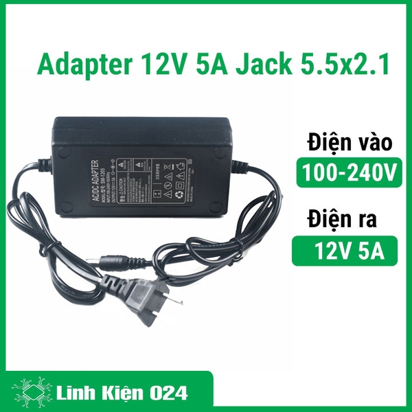 Nguồn Adapter 12V-5A 5.5*2.1mm