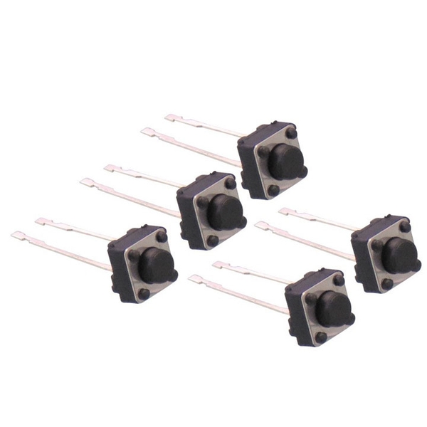Nút Nhấn 2 Chân Vuông Đen 6x6x5mm - 1 Chiếc (K2C14-2)