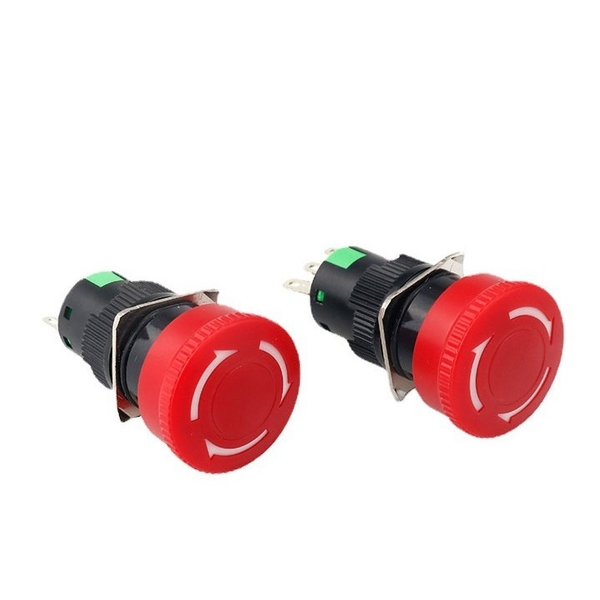 Nút Dừng Khẩn Cấp 16mm LAY16-11ZS 250V 1A 3 Chân 1 Thường Mở 1 Thường Đóng (k5f9)