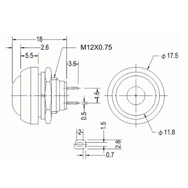 Nút Nhấn Đề PBS-33B Không Thấm Nước 12mm
