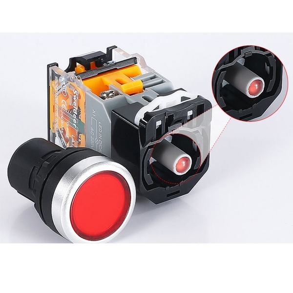 Nút Nhấn Đề Giữ Không Đèn LA38-380V 10A  2 Tiếp Điểm Thường Đóng
