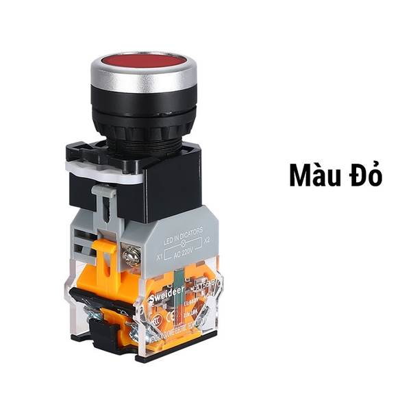 Nút Nhấn Đề Giữ Không Đèn LA38-380V 10A  2 Tiếp Điểm Thường Đóng