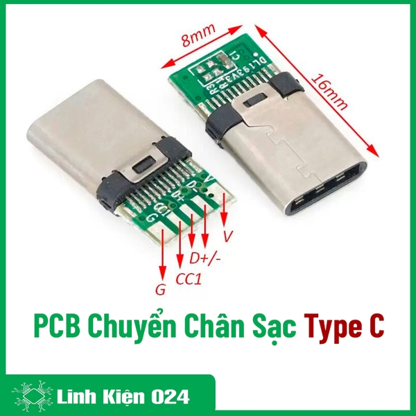 PCB Chuyển Đổi Chân Sạc Type C 24P Truyền Dữ Liệu