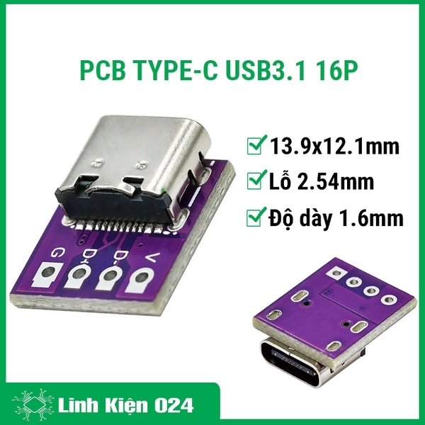 PCB TYPE-C USB3.1 16P