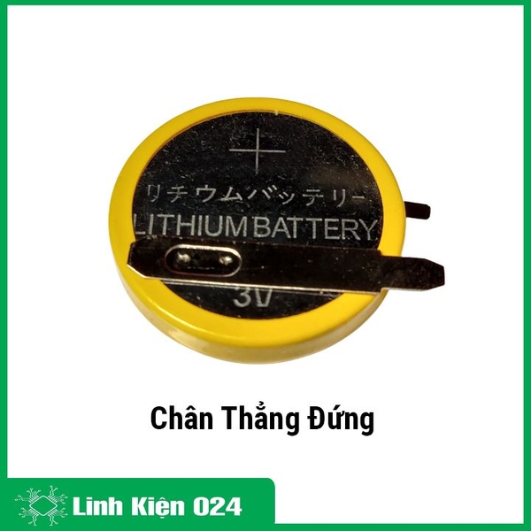 Pin Liền Đế Cr2450 3V Pin Chân Hàn Khoảng Cách  2 Chân 10mm