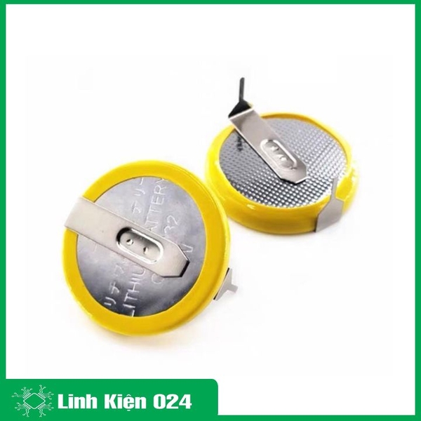 Pin Liền Đế Cr2450 3V Pin Chân Hàn Khoảng Cách  2 Chân 10mm