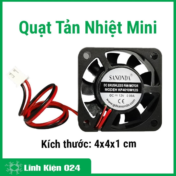 Quạt Tản Nhiệt Mini 4x4x1cm 12VDC 0.08A