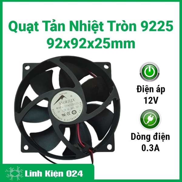 Quạt Tản Nhiệt Tròn 12V 0.3A Kích Thước
