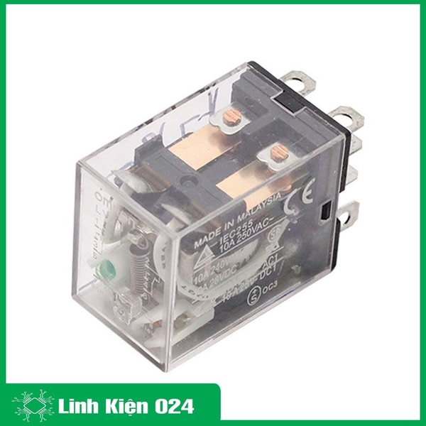 Relay Trung Gian 380V Kèm Đế 8P 10A