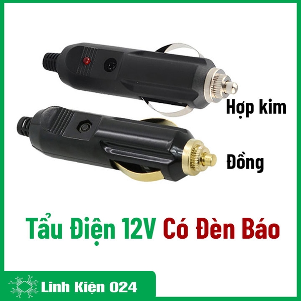 Tẩu Điện 12V Lấy Nguồn Điện Ô Tô Có Đèn Báo