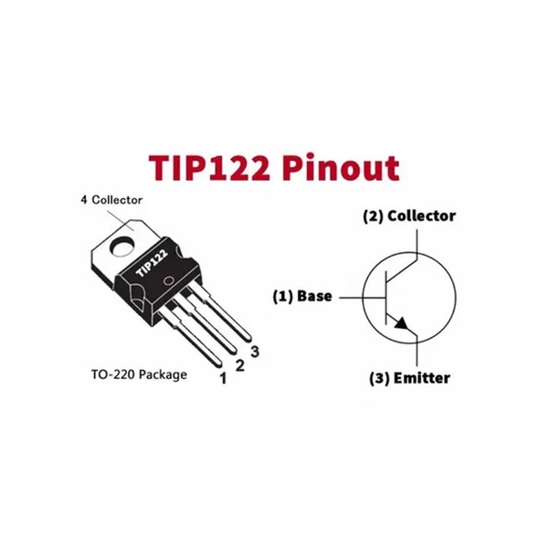 TIP122 TO-220 NPN 100V/5A/65W Darlington Transistor (K9E2)