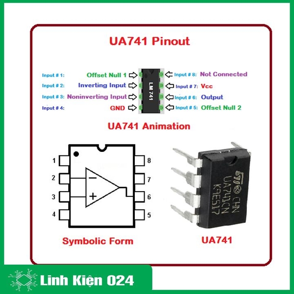 Ic Khuếch Đại Thuật Toán Op Amp uA741 (k9e9)