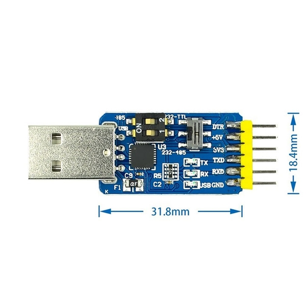 USB Giao Tiếp Từ Com CP2102 Sang TTL RS232/485 3V3 / 5V V2 (K3B2)