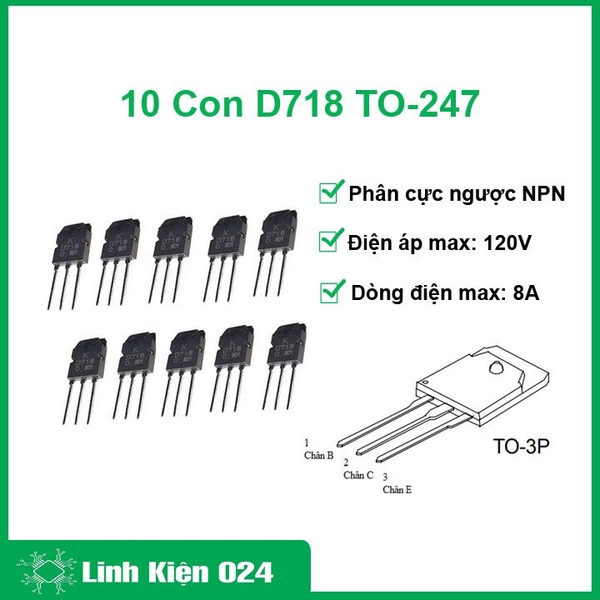 Combo 10 Con D718 TO-247 Trans NPN 8A 120V