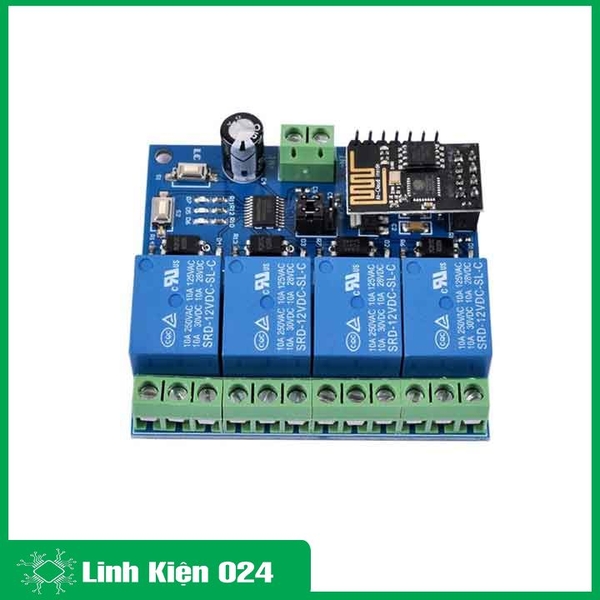 Module Relay ESP8266 ESP-01 DC 12 V 4 Kênh Hỗ Trợ  Điều Khiển Từ Xa Trên  Điện Thoại (K3D6)