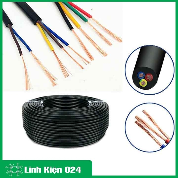 Dây Điện Đen Tròn 0.3M 2 - 3 - 4 Lõi 0.3MM Chất Liệu Dây Đồng 100% Dây Điện Loại Tốt