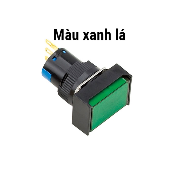Nút Nhấn Đề Chữ Nhật 24VDC LA16J-11D Nhấn Giữ Có Đèn