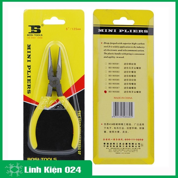 Kìm Mỏ Nhọn Bosi Tool 5"/ 125mm BS190588