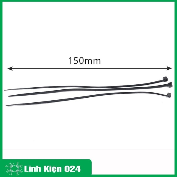 Gói 1000PCS Dây Thít Đen 3X150mm