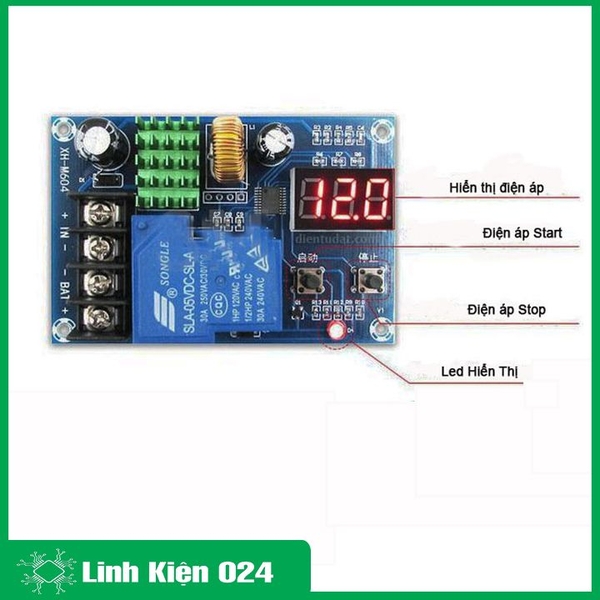 Mạch Đóng Ngắt Pin và Acquy 6-60V 30A Có Bảo Vệ Hiển Thị Điện Áp XH-M604 (K2B7)