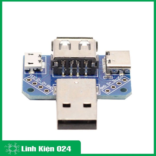 PCB Chuyển Đổi USB A Đực Sang USB Cái-USB Micro-Type C (K2G14)