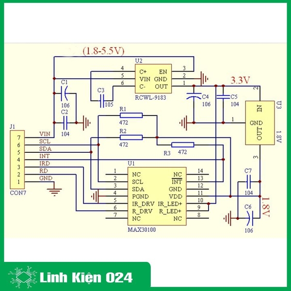Module Cảm Biến Nhịp Tim Và Oxy Trong Máu MAx 30100 (K3F18-1)