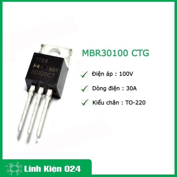 MBR30100 CTG 100V 30A Kiểu Chân TO220 (K9C5)