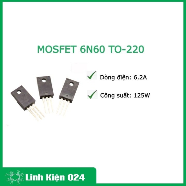 MOSFET 6N60 TO-220 6A 600V N-1CH (K9C1)