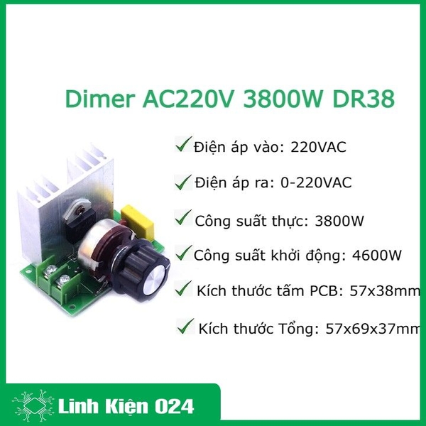 Dimer AC220V 3800W DR38 (K4A19)