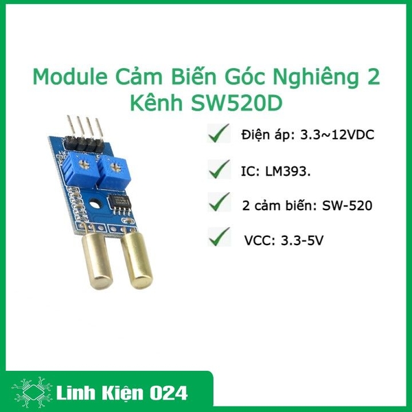 Module Cảm Biến Góc Nghiêng 2 Kênh SW520D (Tilt Sensor) (K3E13-2)