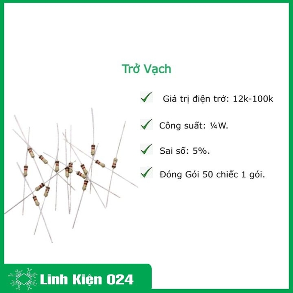 Trở Vạch 1/4W 5% 12K → 100K( 50Con )