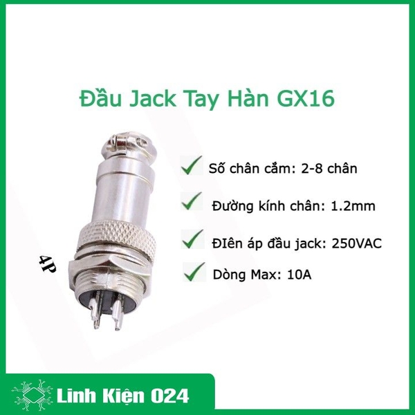 Đầu Jack Tay Hàn GX16