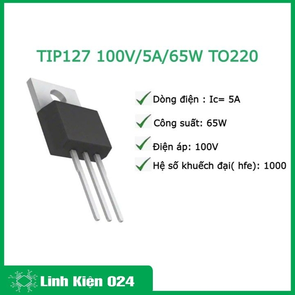 TIP127 100V/5A/65W TO220 (K9E2)