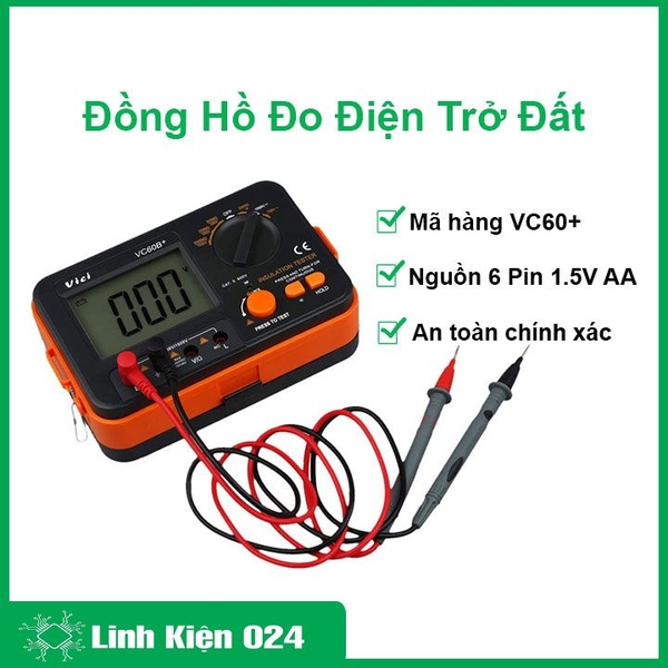 Đông Hồ Đo Điện Trở Cách Điện Megohm Kỹ Thuật Số VC60+
