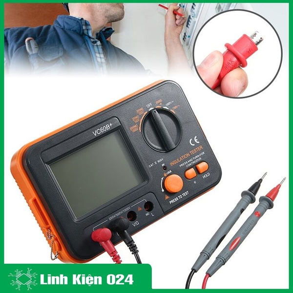 Đông Hồ Đo Điện Trở Cách Điện Megohm Kỹ Thuật Số VC60+