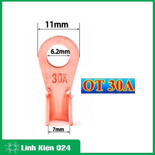 Đầu Cos Dây Điện Đồng Đỏ OT 5A-100A, Đầu Cốt Bấm Dây Điện, Cos Xe Nối Bình Acquy Xe Đạp, Xe Máy, Loa Âm Thanh