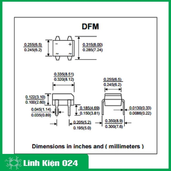 Diode Cầu 1A Dán DB107S
