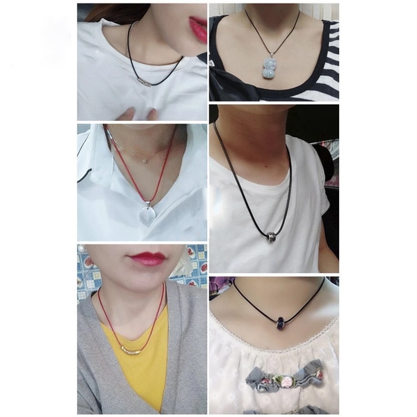Dây chuyền da đeo cổ khóa titan không gỉ cao cấp