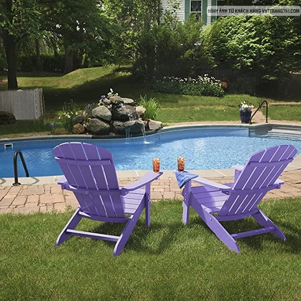 Ghế ngả thư giãn gỗ ngoài trời màu tím sơn inchem Mỹ | vattrangtri.com