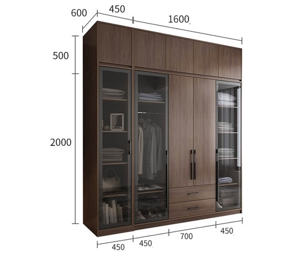 Tủ quần áo cánh kính thùng tủ gỗ óc chó hiện đại ấn tượng ...