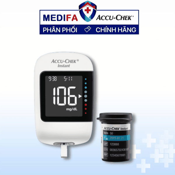 [COMBO] Máy Đo Đường Huyết ACCU-CHEK® Instant Kèm Hộp 50 Que Thử - MMOL/L